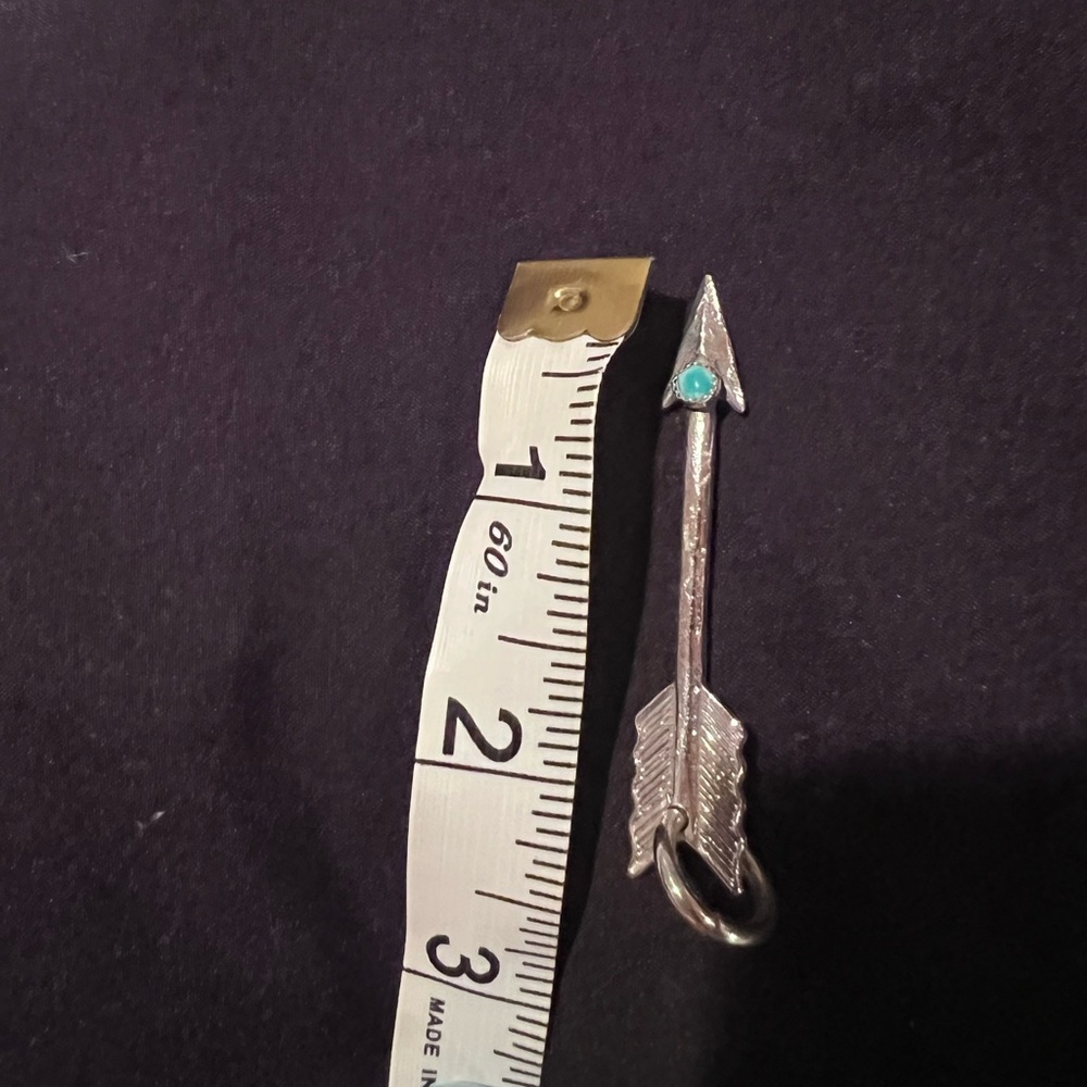 Richard Schmidt Sterling Silver Arrow with Turquoise Pendant - Picture 4 of 4